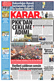 KARAR 27 Ekim 2025 gazete manşeti