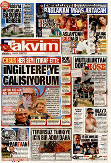 TAKVİM 27 Ekim 2025 gazete manşeti