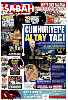 SABAH 29 Ekim 2025 gazete manşeti
