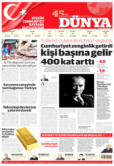 DÜNYA 29 Ekim 2025 gazete manşeti