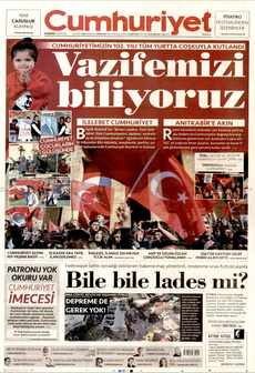 CUMHURİYET 30 Ekim 2025 gazete manşeti