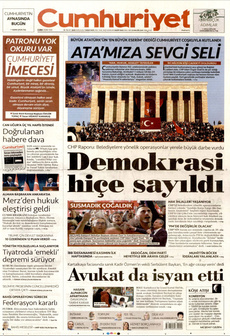 CUMHURİYET 31 Ekim 2025 gazete manşeti