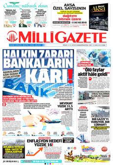 MİLLİ GAZETE 31 Ekim 2025 gazete manşeti