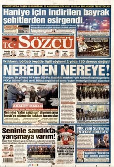 SÖZCÜ 14 Kasım 2025 gazete manşeti