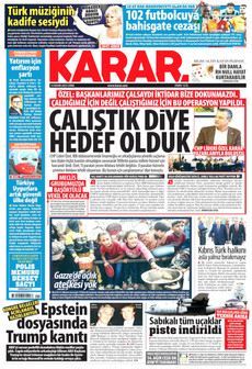 KARAR 14 Kasım 2025 gazete manşeti