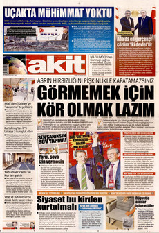 YENİ AKİT 14 Kasım 2025 gazete manşeti