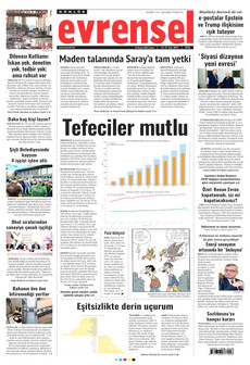 EVRENSEL 14 Kasım 2025 gazete manşeti
