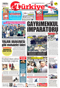 TÜRKİYE GAZETESİ 16 Kasım 2025 gazete manşeti