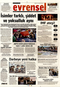 EVRENSEL 23 Kasım 2025 gazete manşeti