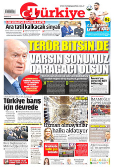TÜRKİYE GAZETESİ 26 Kasım 2025 gazete manşeti