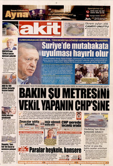 YENİ AKİT 14 Aralık 2025 gazete manşeti