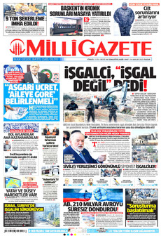 MİLLİ GAZETE 14 Aralık 2025 gazete manşeti