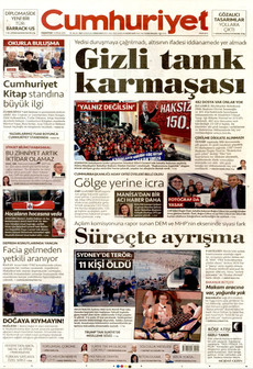 CUMHURİYET 15 Aralık 2025 gazete manşeti