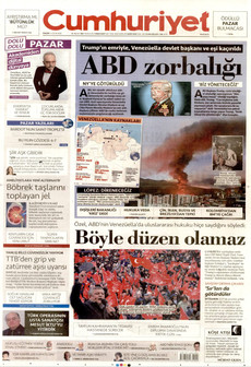 CUMHURİYET 4 Ocak 2026 gazete manşeti