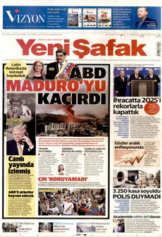 YENİ ŞAFAK 4 Ocak 2026 gazete manşeti