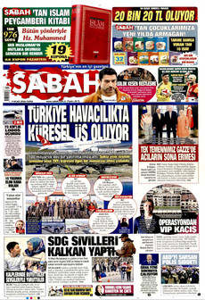 SABAH 9 Ocak 2026 gazete manşeti