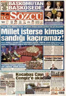 SÖZCÜ 9 Ocak 2026 gazete manşeti