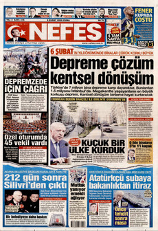 NEFES 6 Şubat 2026 gazete manşeti