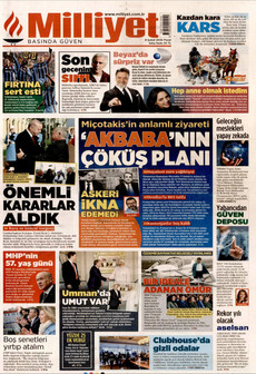 MİLLİYET 8 Şubat 2026 gazete manşeti