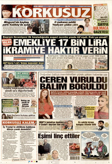 KORKUSUZ 8 Şubat 2026 gazete manşeti