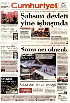 CUMHURİYET 9 Şubat 2026 gazete manşeti