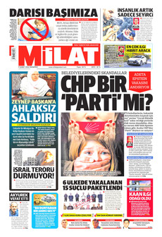 MİLAT 9 Şubat 2026 gazete manşeti