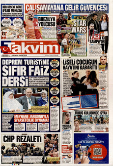 TAKVİM 12 Şubat 2026 gazete manşeti