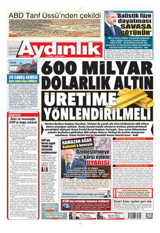 AYDINLIK GAZETESİ 13 Şubat 2026 gazete manşeti