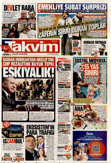 TAKVİM 13 Şubat 2026 gazete manşeti