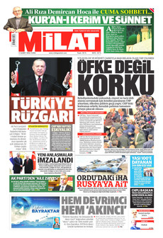 MİLAT 13 Şubat 2026 gazete manşeti