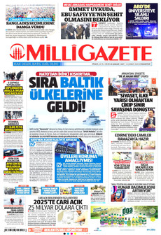 MİLLİ GAZETE 14 Şubat 2026 gazete manşeti