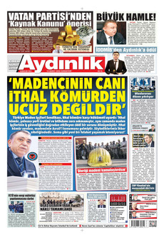 AYDINLIK GAZETESİ 14 Şubat 2026 gazete manşeti