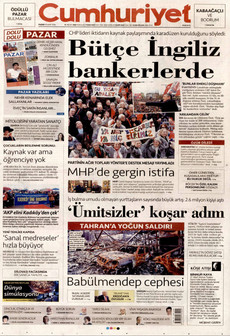 CUMHURİYET 29 Mart 2026 gazete manşeti