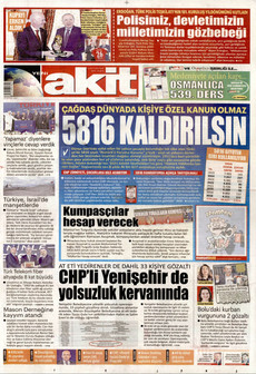 YENİ AKİT 11 Nisan 2026 gazete manşeti