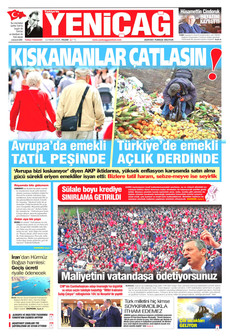 YENİÇAĞ 12 Nisan 2026 gazete manşeti