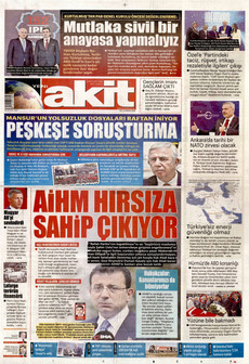 YENİ AKİT 14 Nisan 2026 gazete manşeti