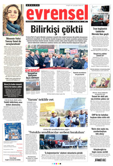 EVRENSEL 15 Nisan 2026 gazete manşeti