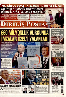 DİRİLİŞ POSTASI 15 Nisan 2026 gazete manşeti
