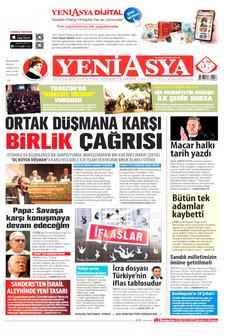 YENİ ASYA 15 Nisan 2026 gazete manşeti