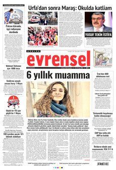 EVRENSEL 16 Nisan 2026 gazete manşeti
