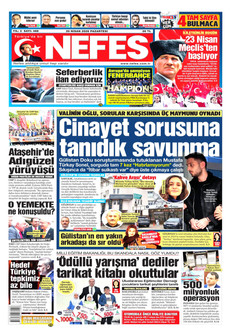 NEFES 20 Nisan 2026 gazete manşeti