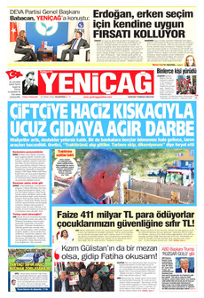 YENİÇAĞ 20 Nisan 2026 gazete manşeti