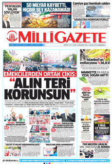 MİLLİ GAZETE 2 Mayıs 2026 gazete manşeti