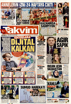 TAKVİM 2 Mayıs 2026 gazete manşeti