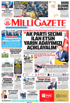 MİLLİ GAZETE 7 Mayıs 2026 gazete manşeti