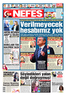 NEFES 13 Mayıs 2026 gazete manşeti