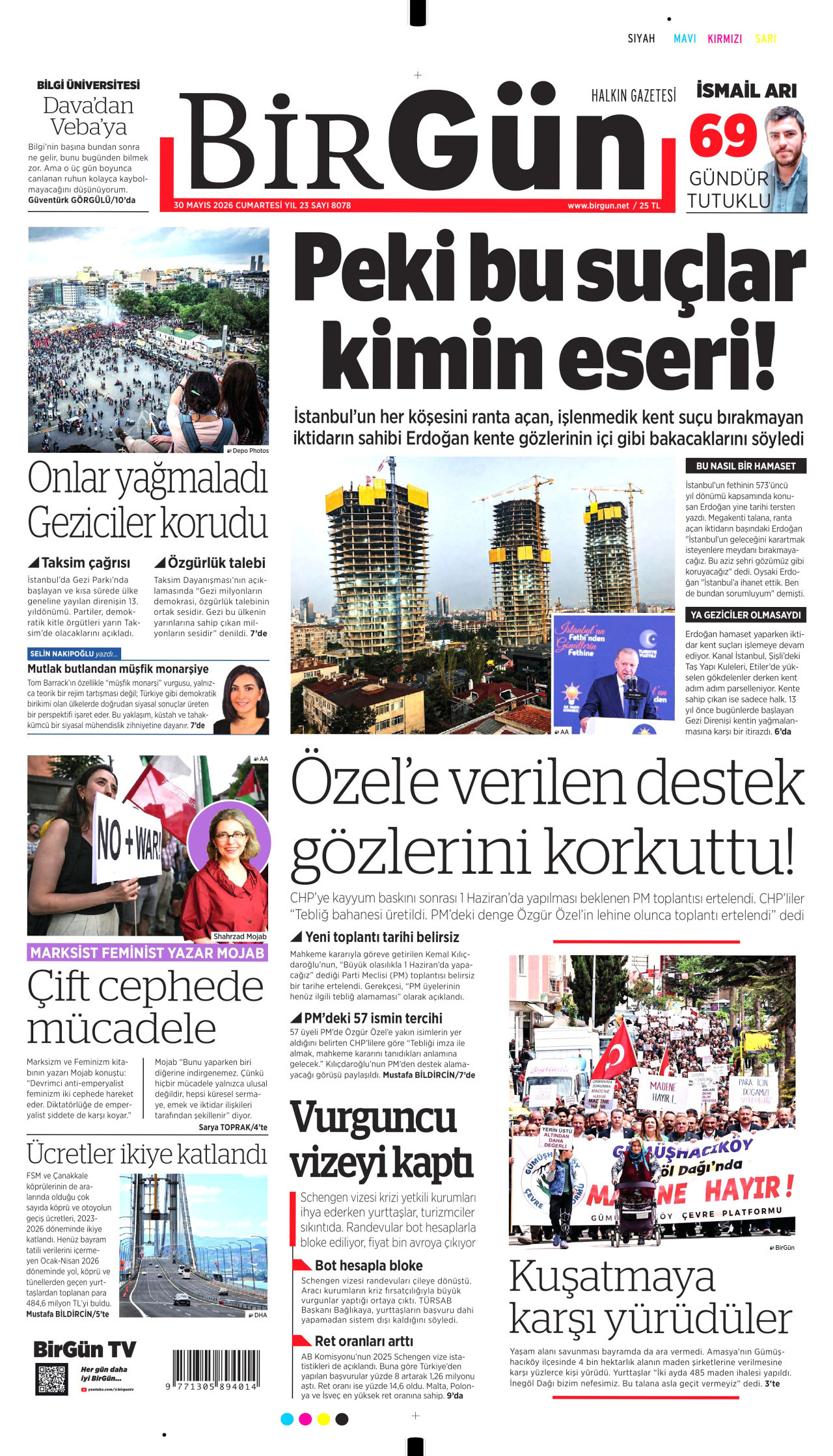 BİRGÜN gazetesinin 30 Mayıs 2026 tarihli birinci sayfası