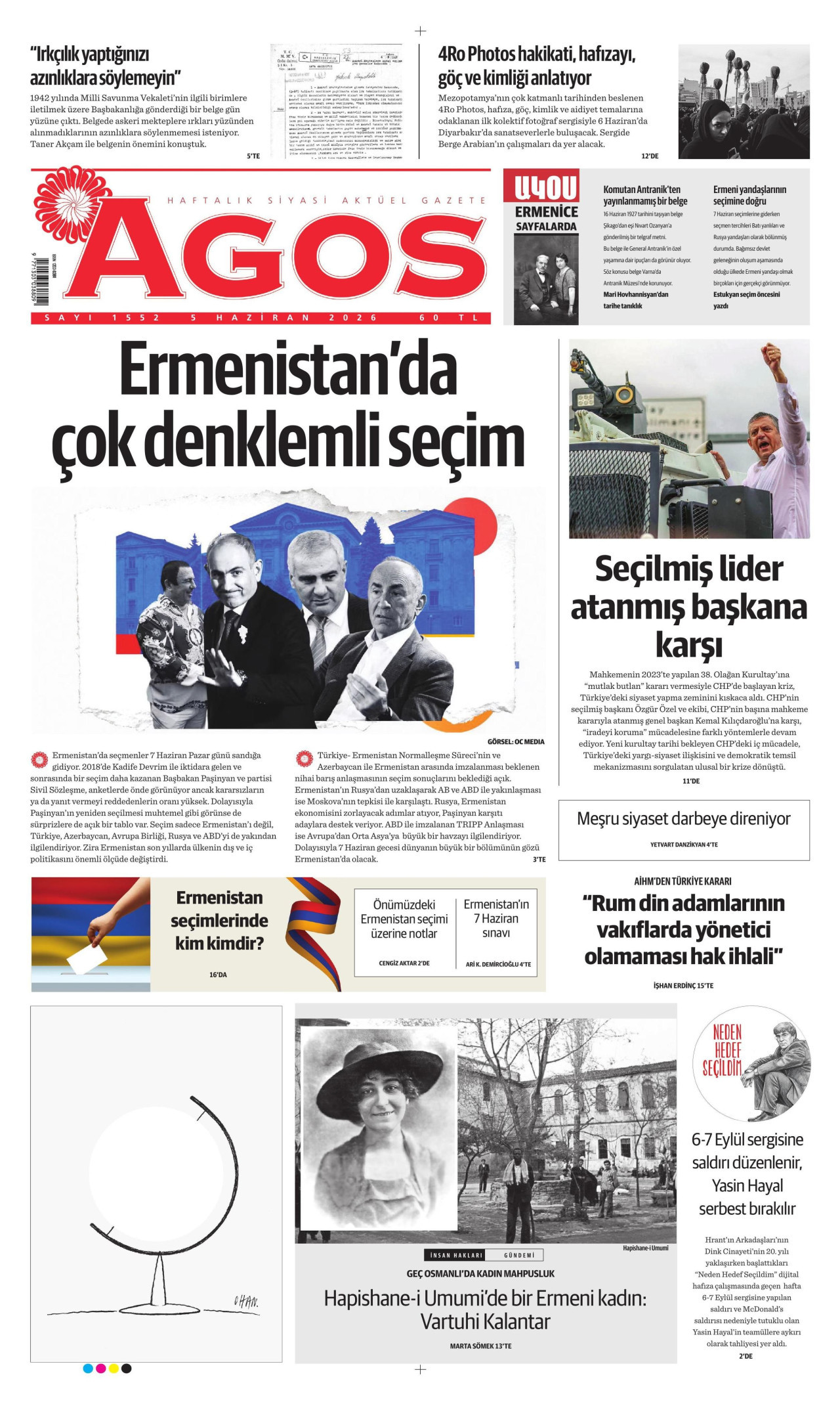 AGOS gazetesinin 5 Haziran 2026 tarihli birinci sayfası