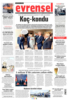 EVRENSEL 11 Haziran 2026 gazete manşeti