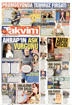 TAKVİM 17 Temmuz 2026 gazete manşeti
